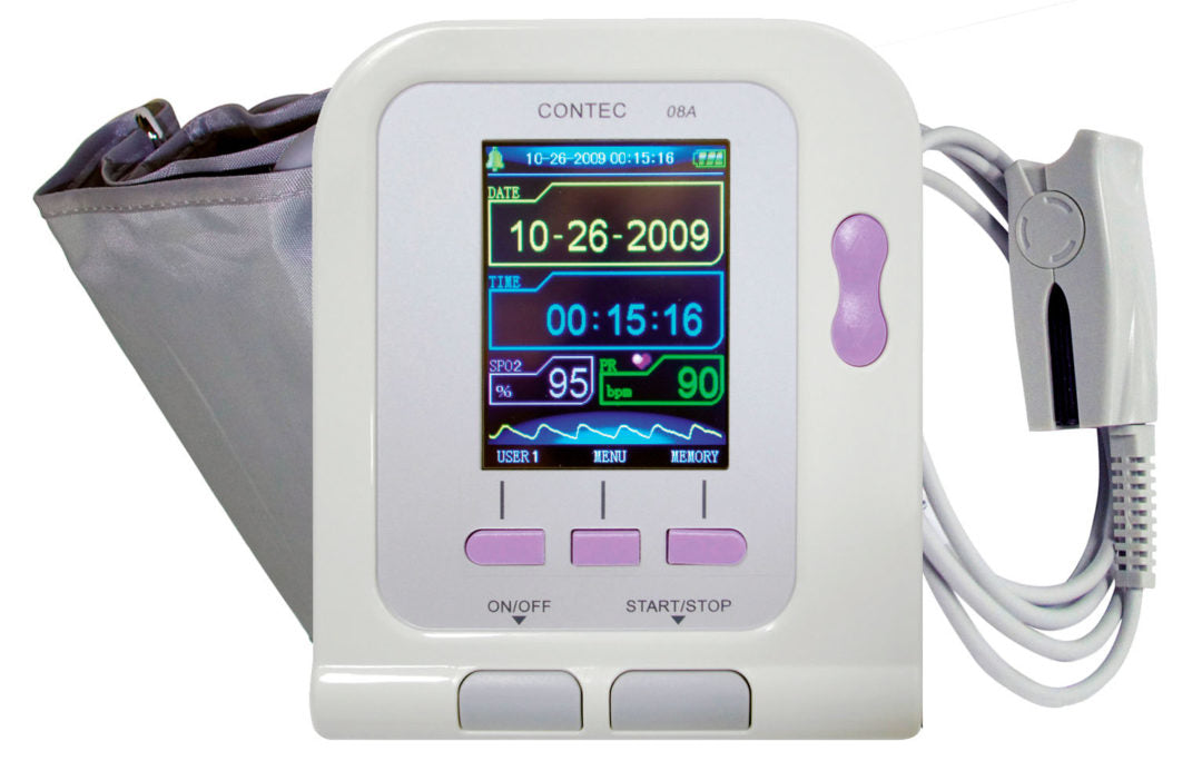 Tensiomètre Digital à Brassage CONTEC – Adulte + Capteur SpO2 Intégré